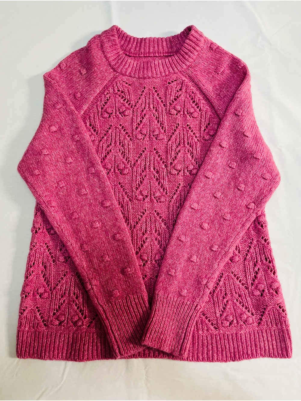 Sonoma Raspberry Knit Crewneck Sweater